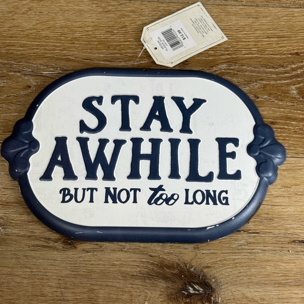 Navy and White Decorative Sign